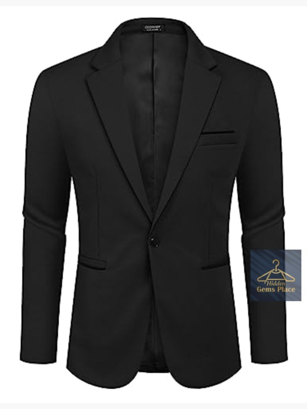 Men's Slim Fit Blazer Notched Lapel One Button Sport Coat Jacket - Picture 2 of 7